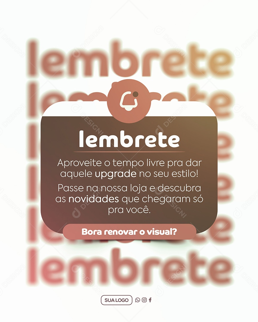 Lembrete Loja de Roupas Social Media PSD Editável