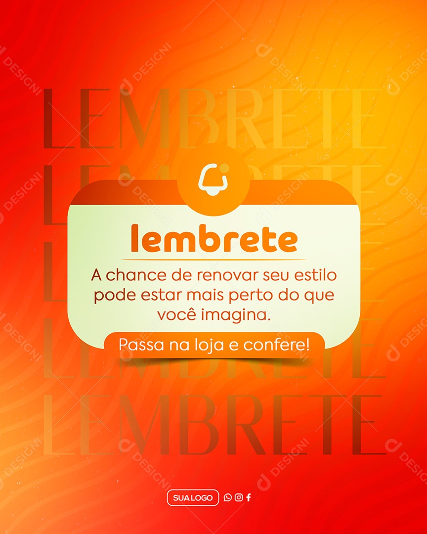 Lembrete Loja de Roupas Social Media PSD Editável