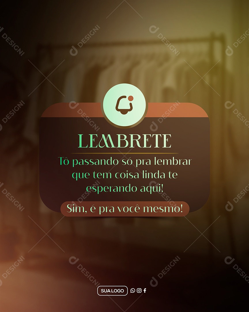 Lembrete Loja de Roupas Social Media PSD Editável