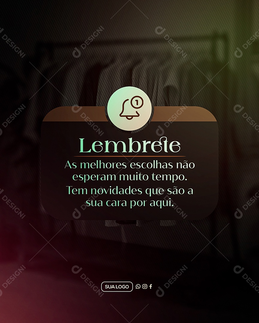 Lembrete Loja de Roupas Social Media PSD Editável