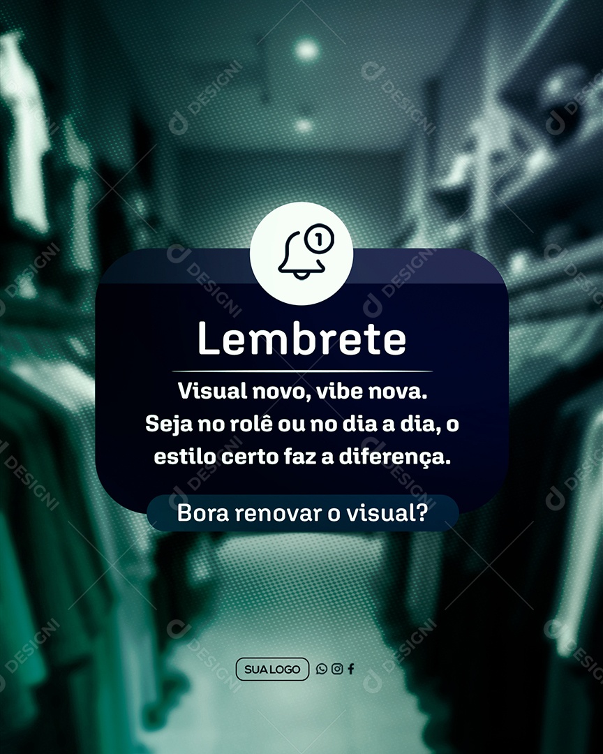 Lembrete Loja de Roupas Social Media PSD Editável