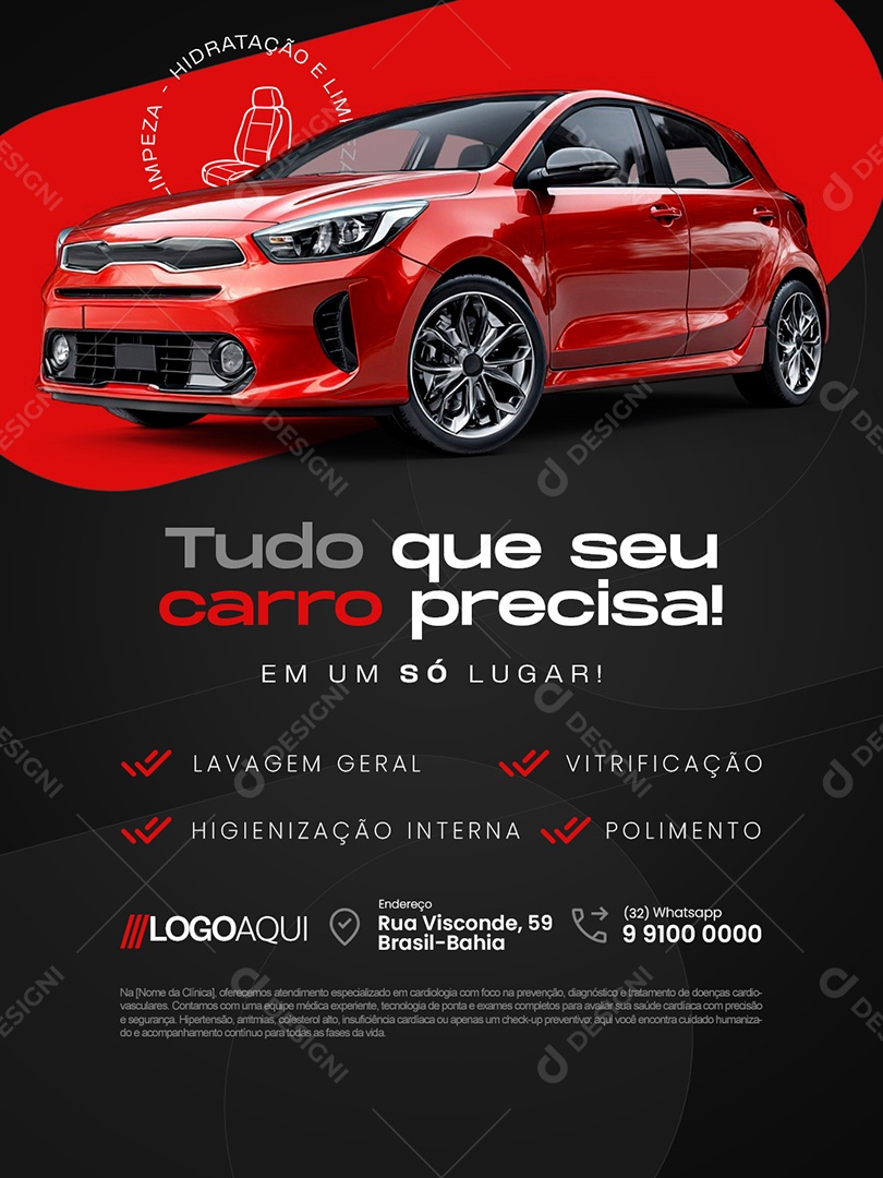 Estética Automotiva Tudo Que Seu Carro Precisa Social Media PSD Editável
