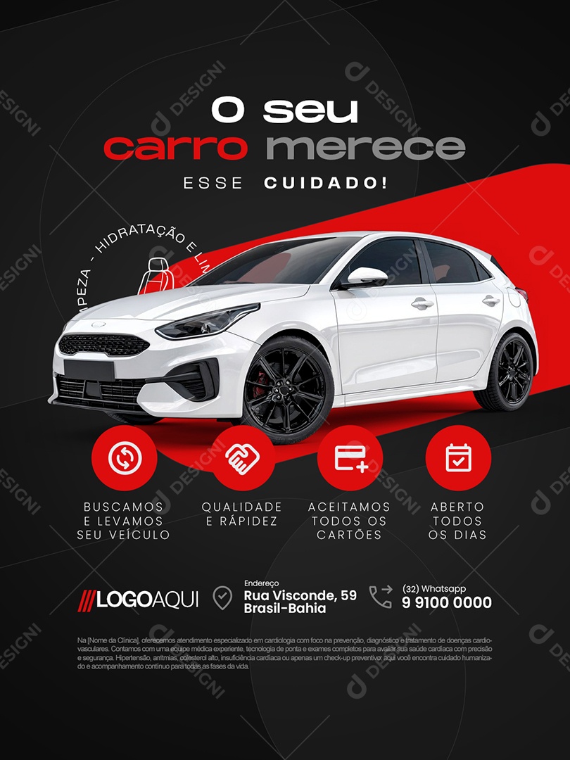 Estética Automotiva O Seu Carro Merece Esse Cuidado Social Media PSD Editável