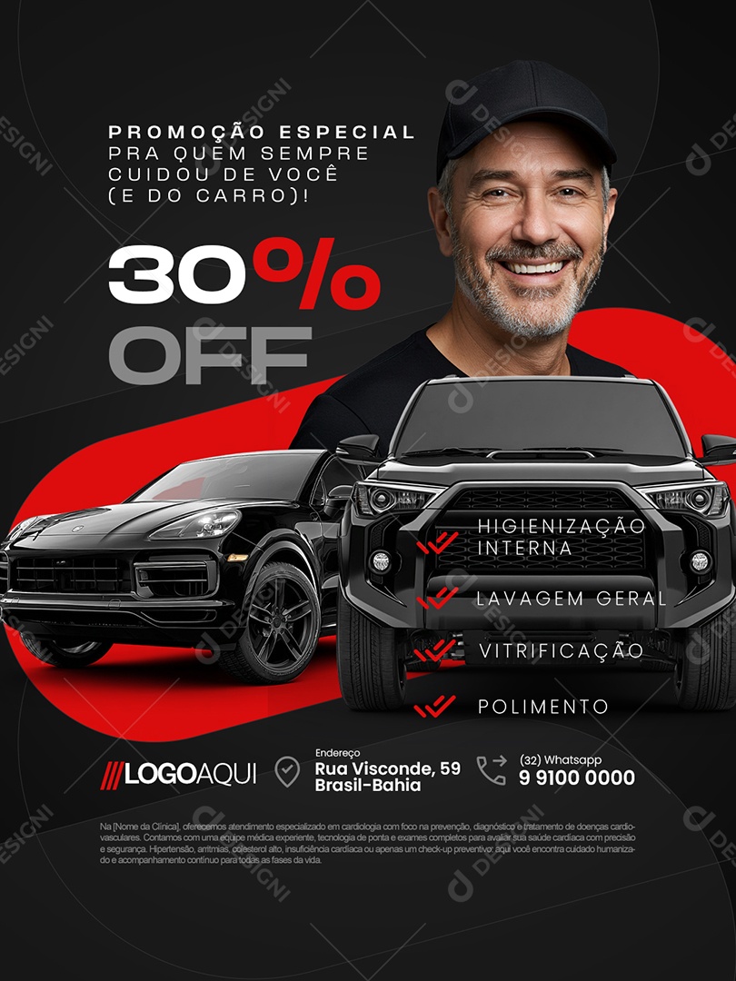 Estética Automotiva Promoção Especial Social Media PSD Editável