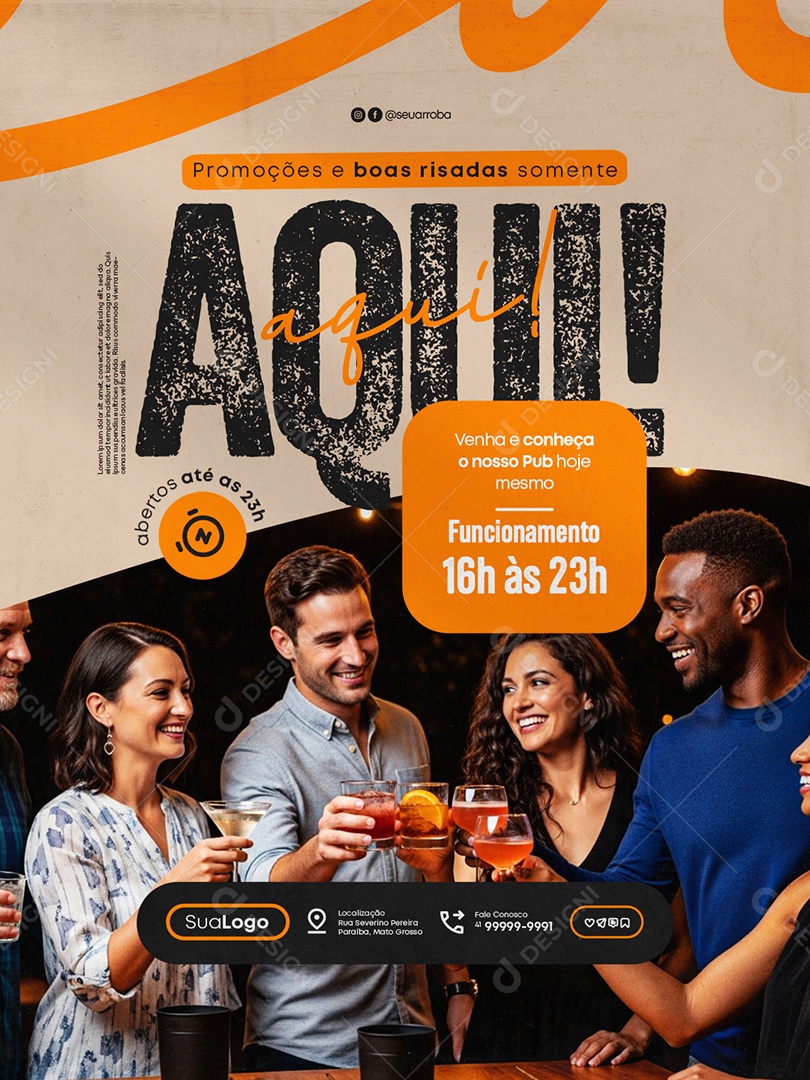 Pub Promoções e Boas Risadas Social Media PSD Editável