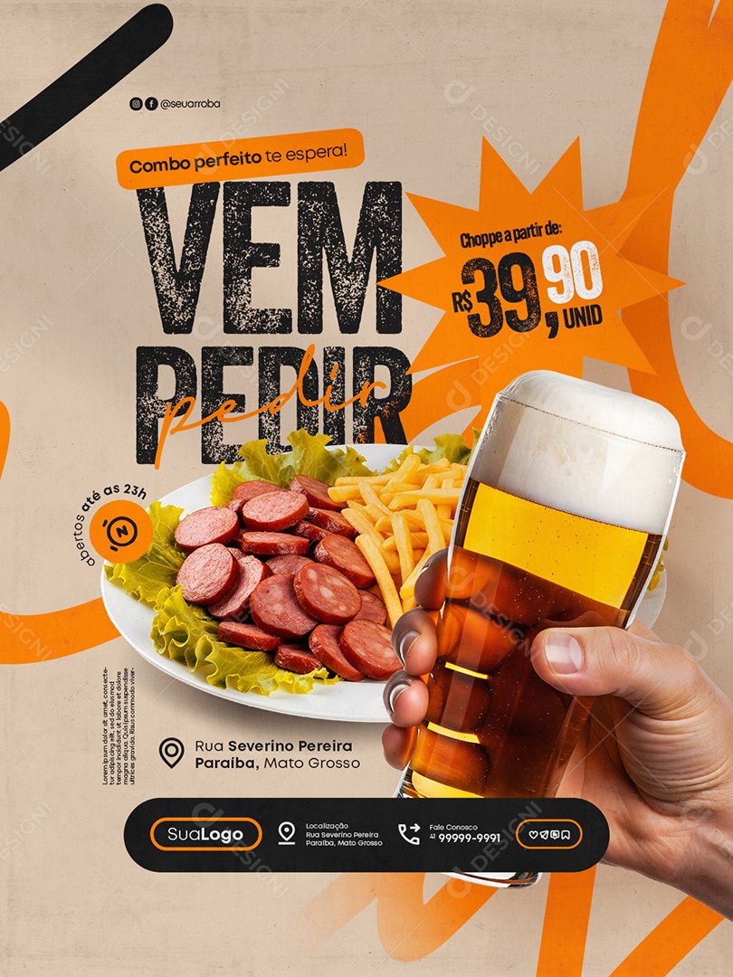 Pub Combo Perfeito Porção Social Media PSD Editável