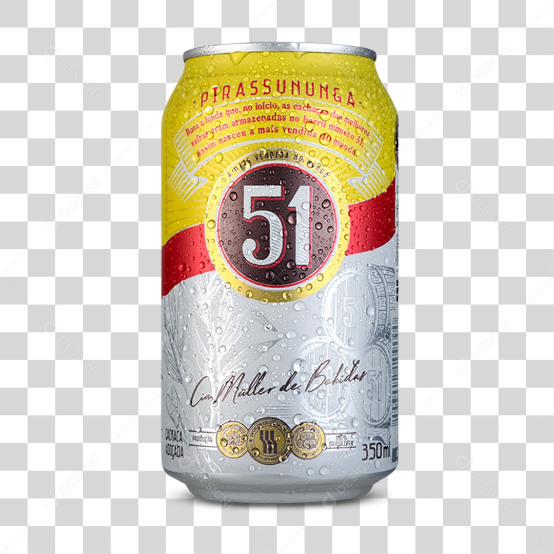 Lata de Cachaça 51 PNG Transparente