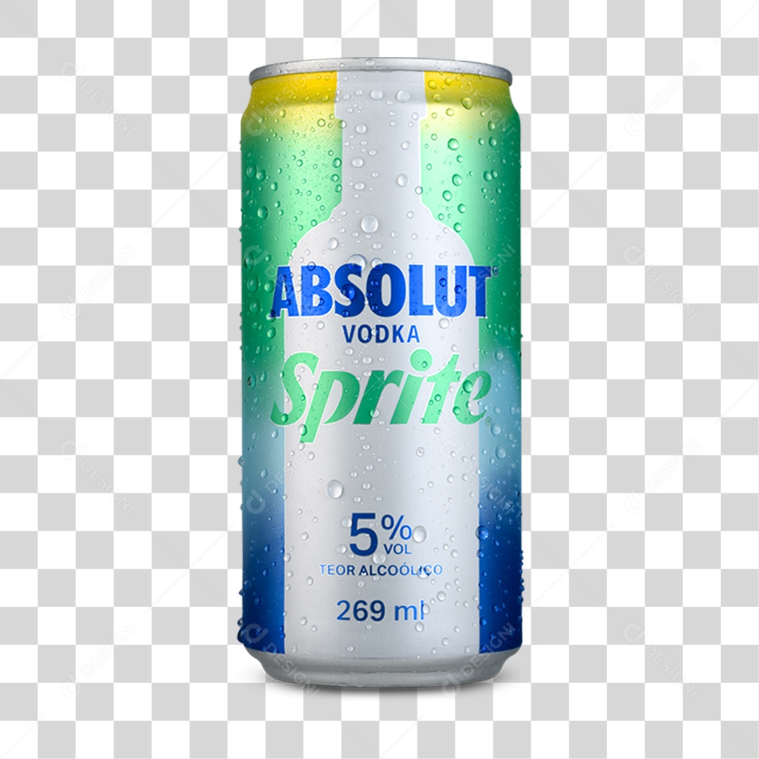 Lata de Vodka Absolute PNG Transparente