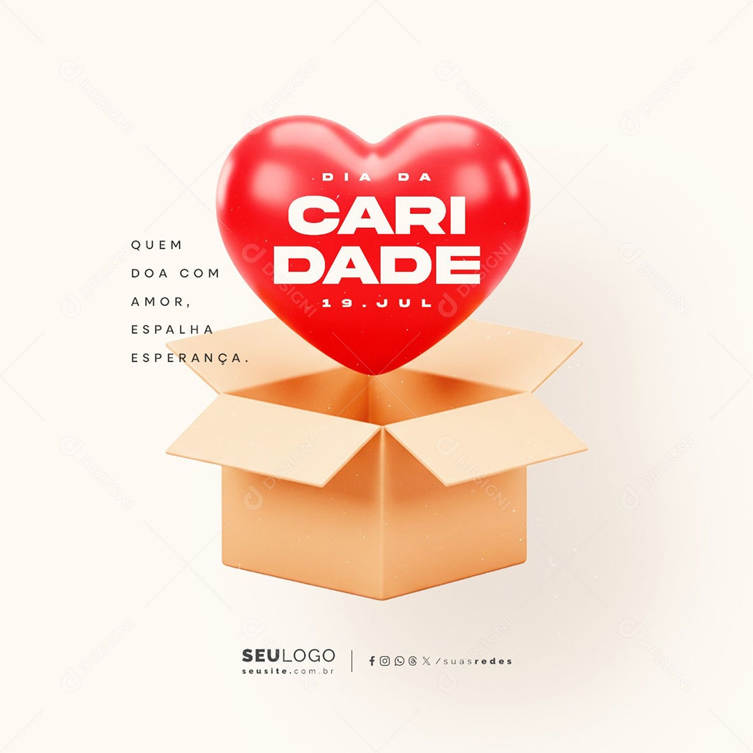 Dia da Caridade 19 de Julho Social Media PSD Editável