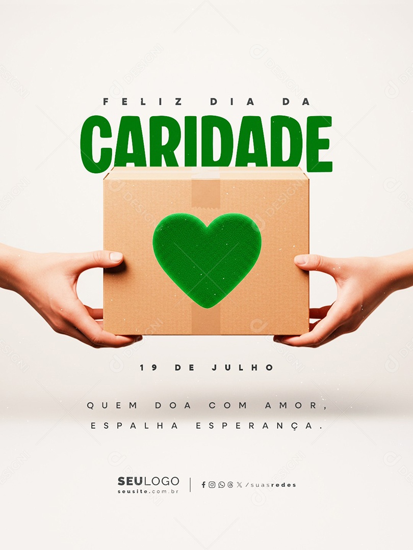 Feliz Dia da Caridade 19 de Julho Social Media PSD Editável