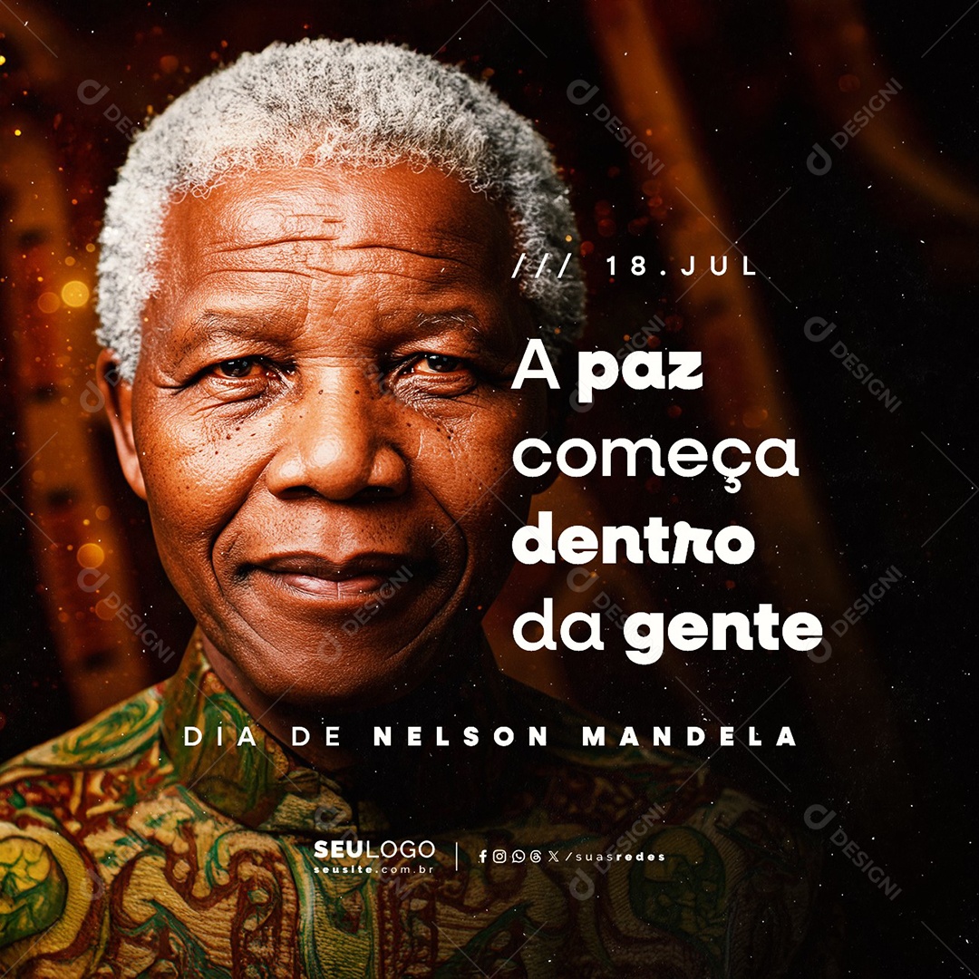 Dia de Nelson Mandela 18 de Julho Social Media PSD Editável