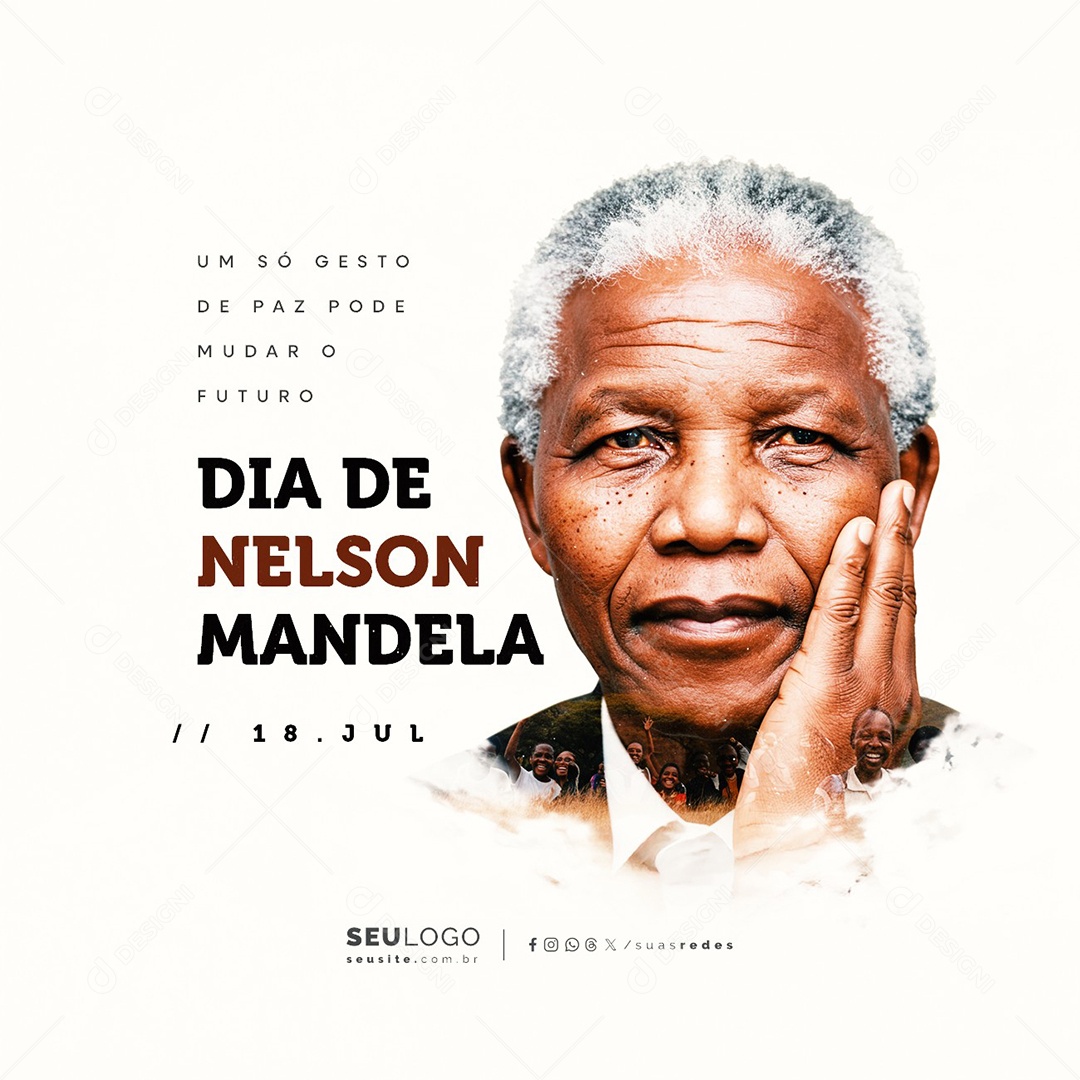 Dia de Nelson Mandela 18 de Julho Social Media PSD Editável