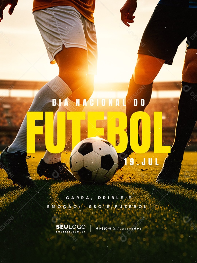 Dia Nacional do Futebol 19 de Julho Social Media PSD Editável