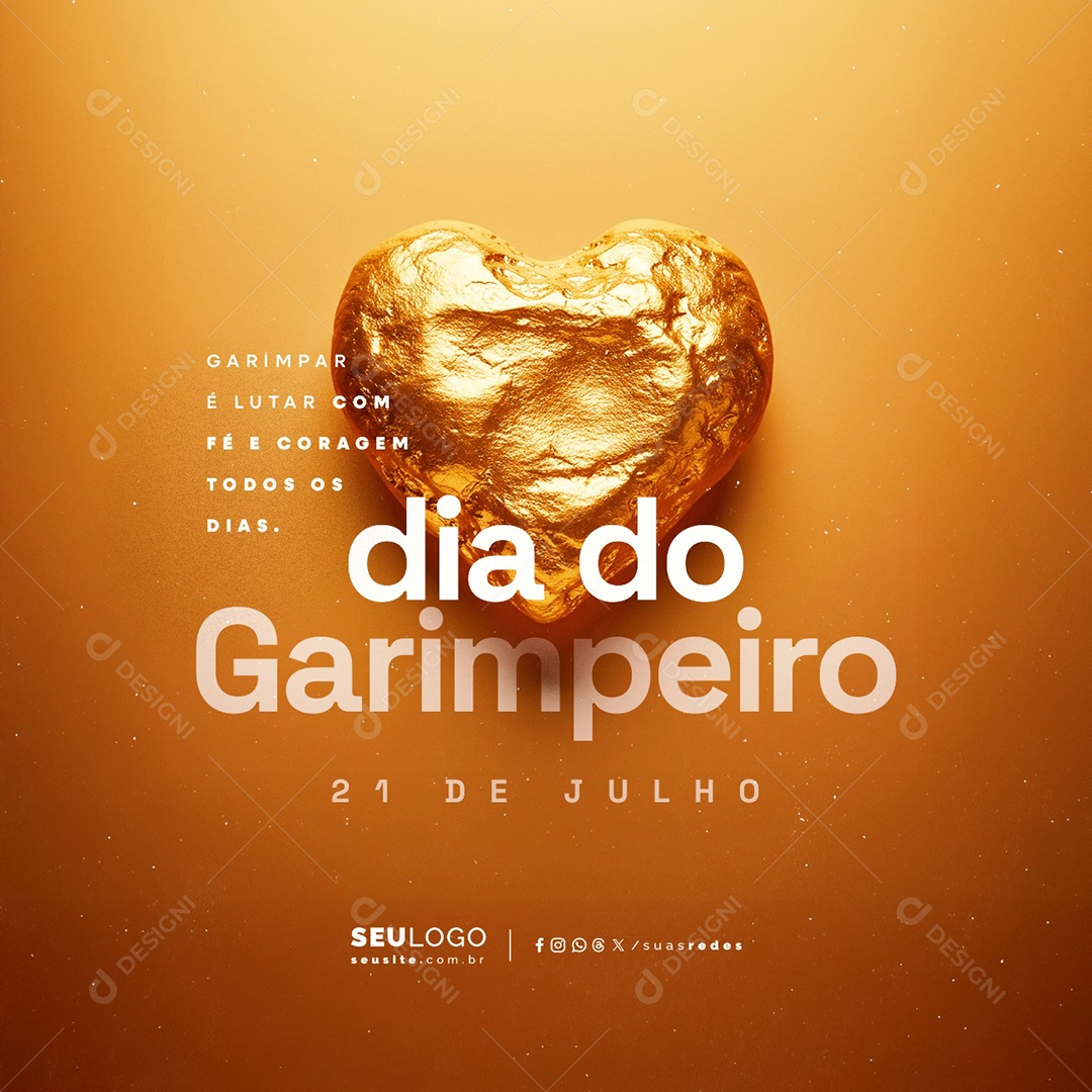 Dia do Garimpeiro 21 de Julho Social Media PSD Editável