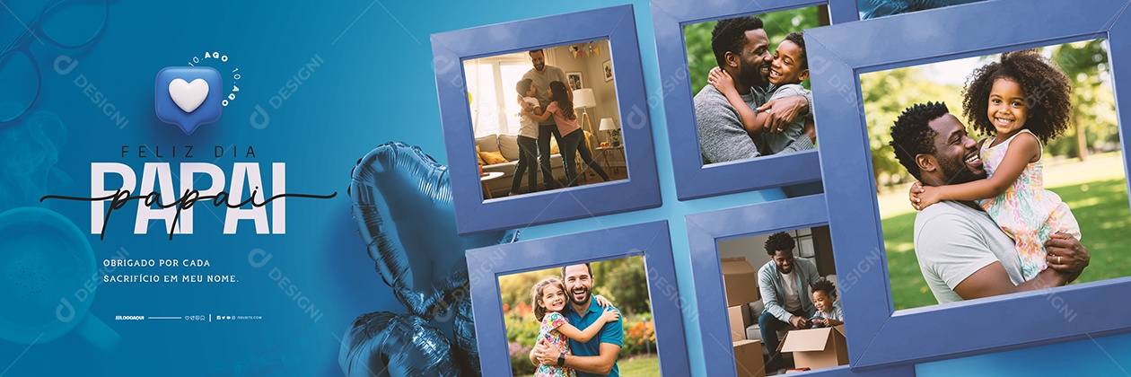 Carrossel Feliz Dia dos Pais 10 de Agosto Social Media PSD Editável