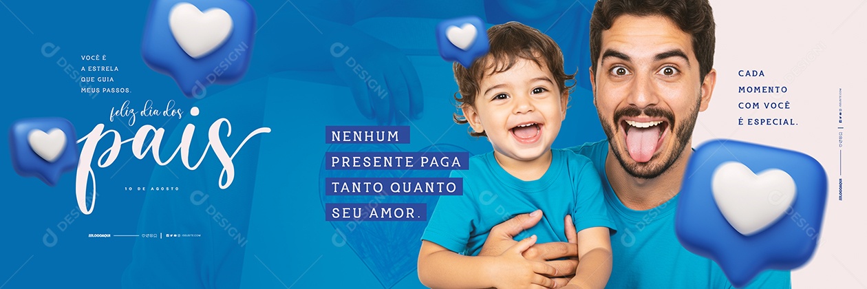 Carrossel Feliz Dia dos Pais 10 de Agosto Social Media PSD Editável