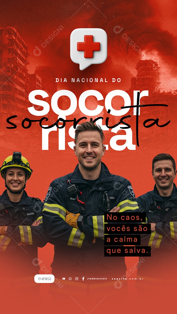 Story Dia Nacional do Socorrista 11 de Julho Social Media PSD Editável