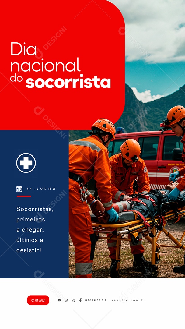Story Dia Nacional do Socorrista 11 de Julho Social Media PSD Editável