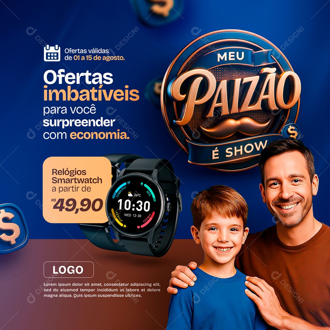 Mês dos Pais Ofertas Imbatíveis Social Media PSD Editável