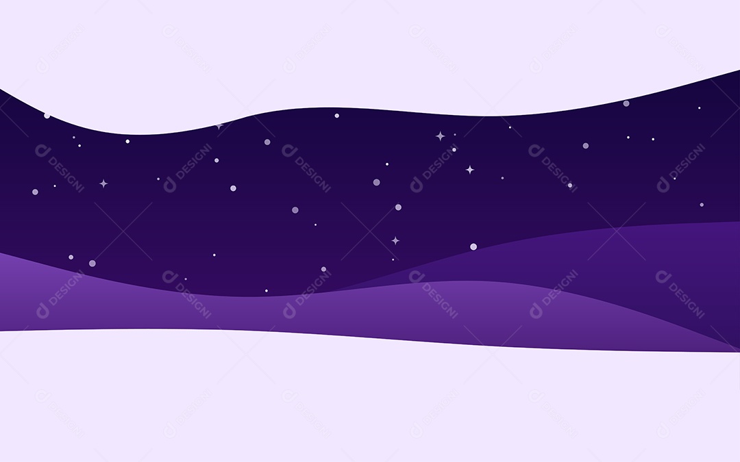 Ondas Criativas Noite Fundo Roxo Ilustração Vetor EPS
