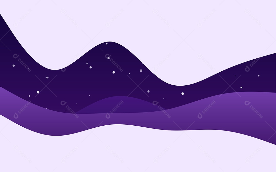 Ondas Criativas Noite Fundo Roxo Ilustração Vetor EPS