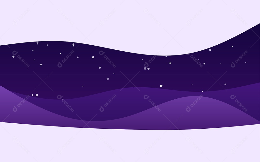 Ondas Criativas Noite Fundo Roxo Ilustração Vetor EPS