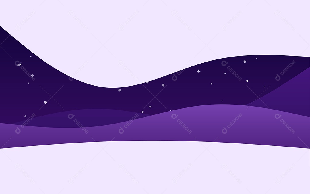 Ondas Criativas Noite Fundo Roxo Ilustração Vetor EPS