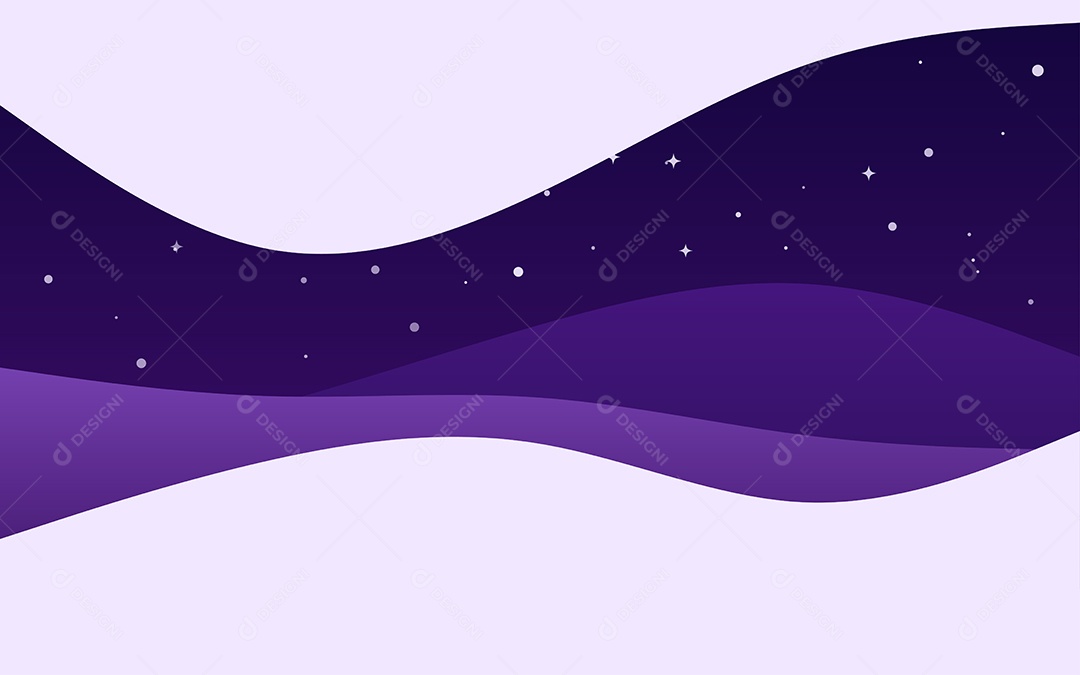 Ondas Criativas Noite Fundo Roxo Ilustração Vetor EPS