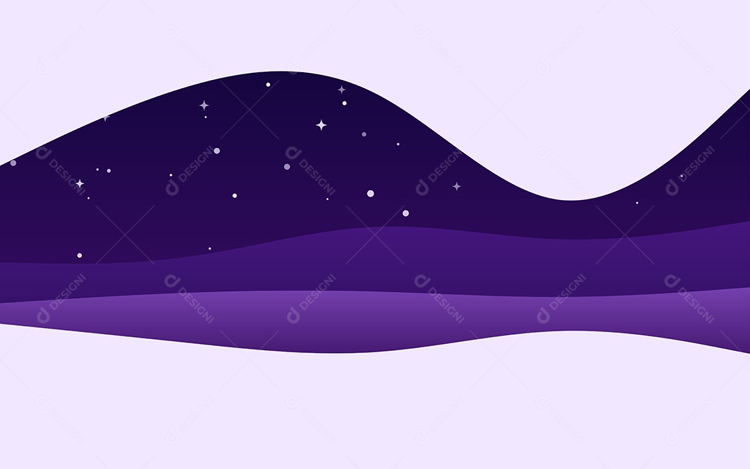 Ondas Criativas Noite Fundo Roxo Ilustração Vetor EPS