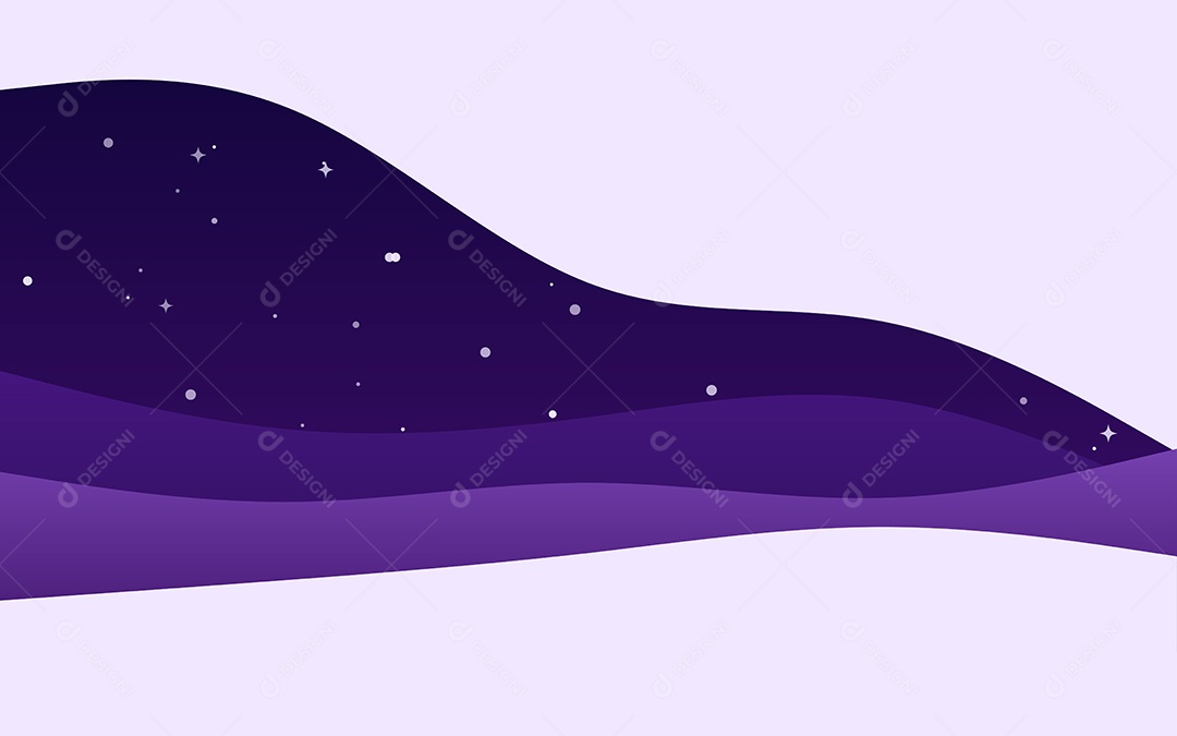 Ondas Criativas Noite Fundo Roxo Ilustração Vetor EPS