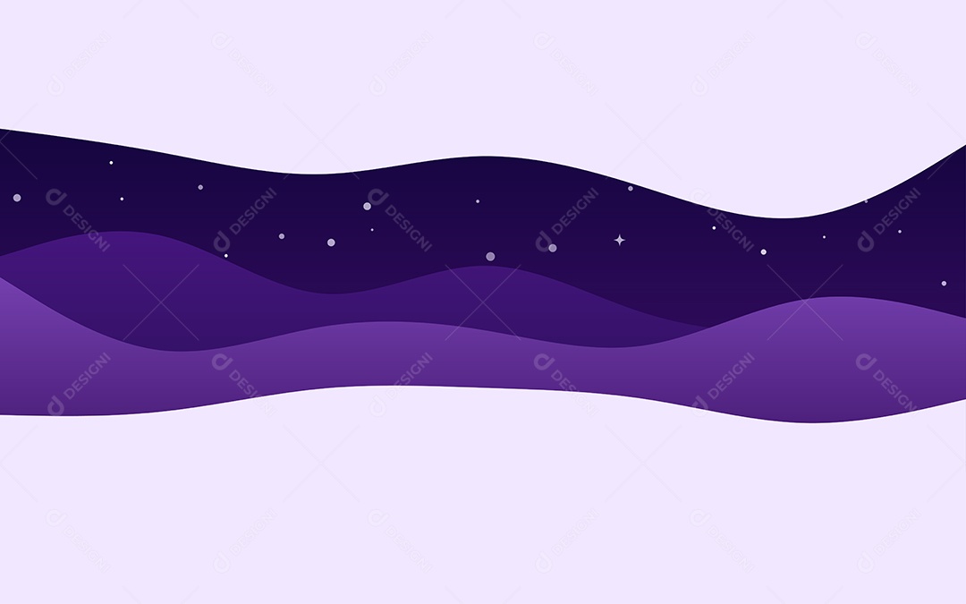 Ondas Criativas Noite Fundo Roxo Ilustração Vetor EPS