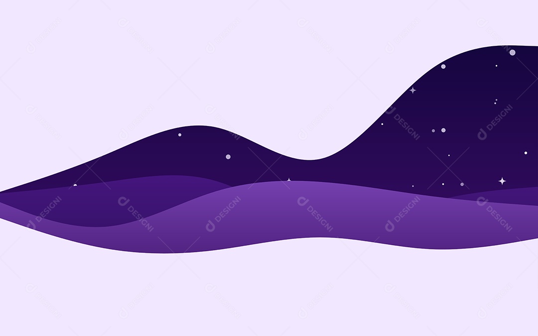 Ondas Criativas Noite Fundo Roxo Ilustração Vetor EPS