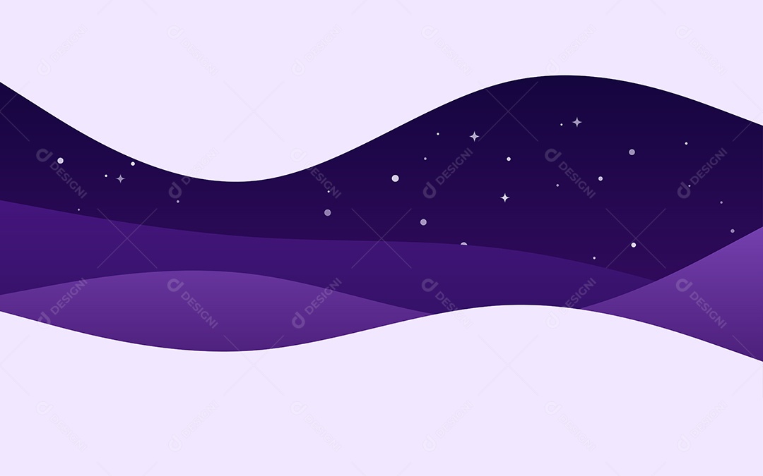 Ondas Criativas Noite Fundo Roxo Ilustração Vetor EPS