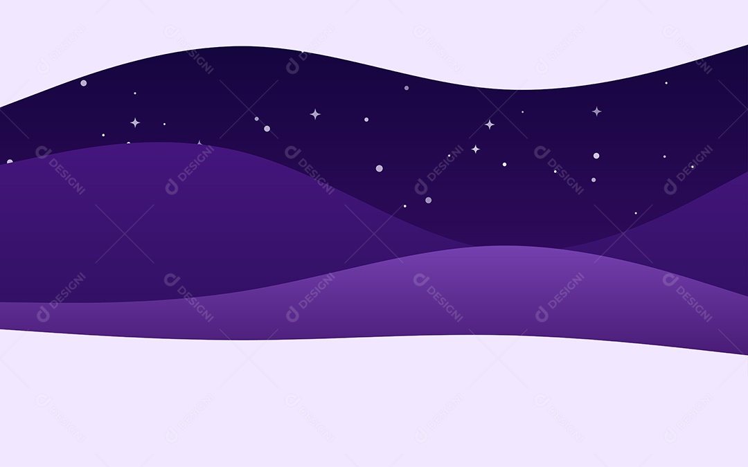 Ondas Criativas Noite Fundo Roxo Ilustração Vetor EPS