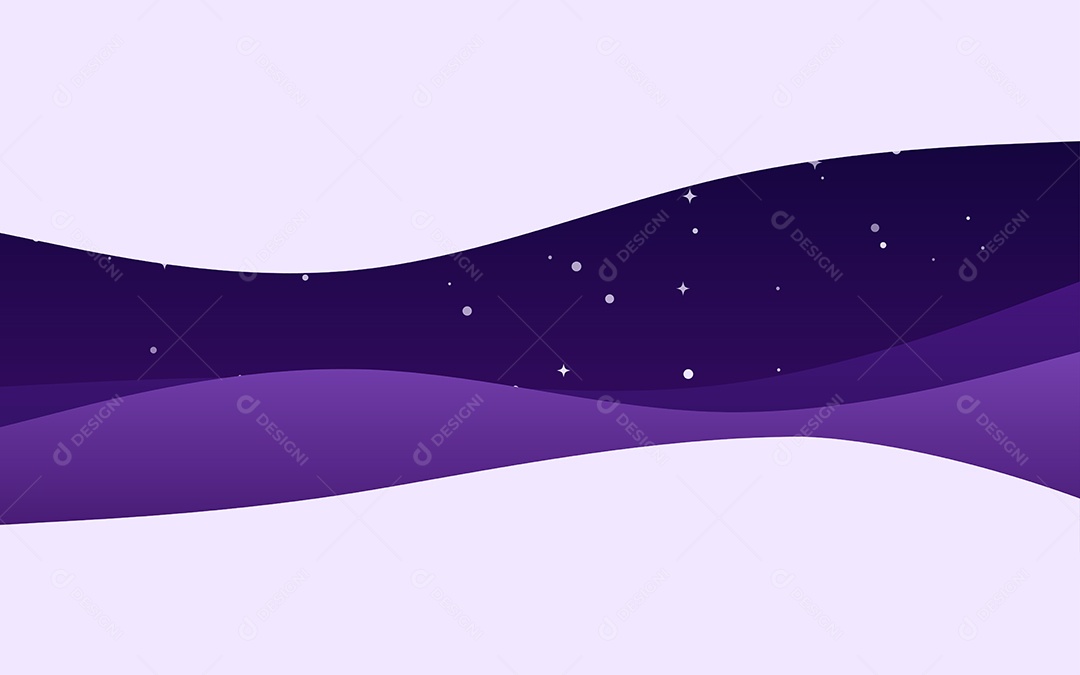 Ondas Criativas Noite Fundo Roxo Ilustração Vetor EPS