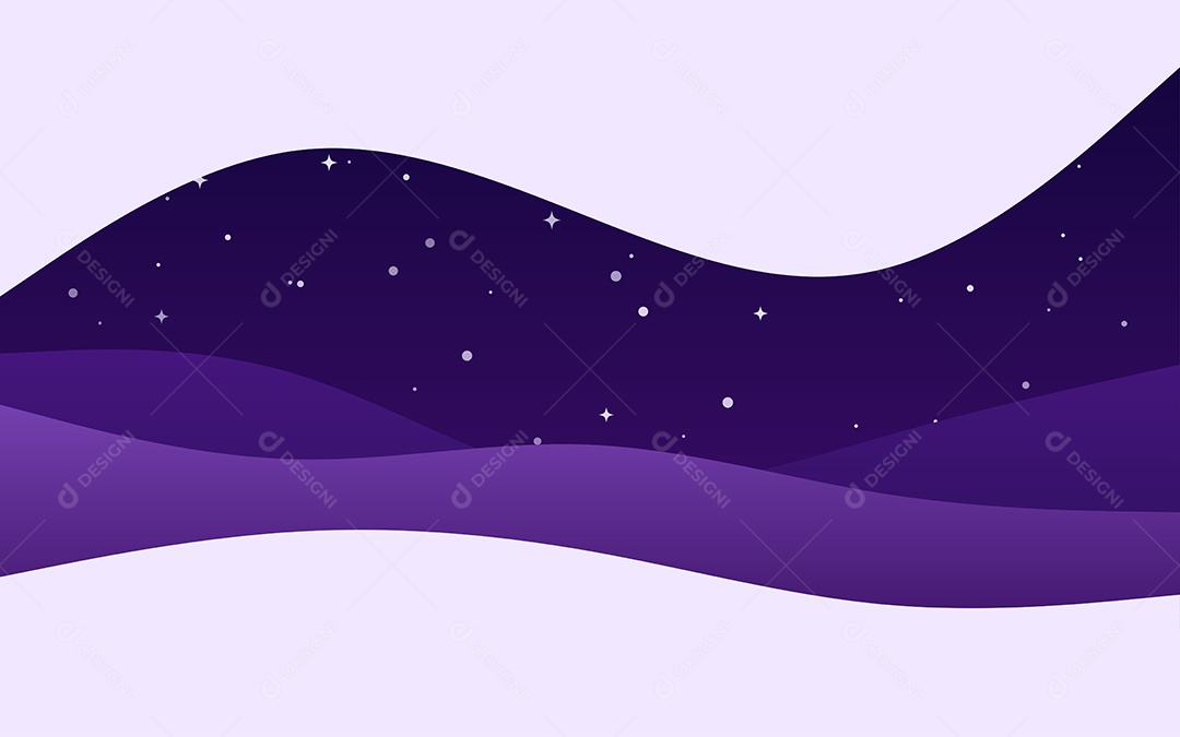Ondas Criativas Noite Fundo Roxo Ilustração Vetor EPS