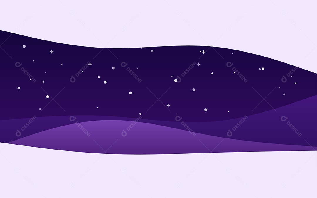 Ondas Criativas Noite Fundo Roxo Ilustração Vetor EPS