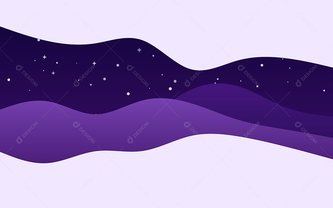 Ondas Criativas Noite Fundo Roxo Ilustração Vetor EPS