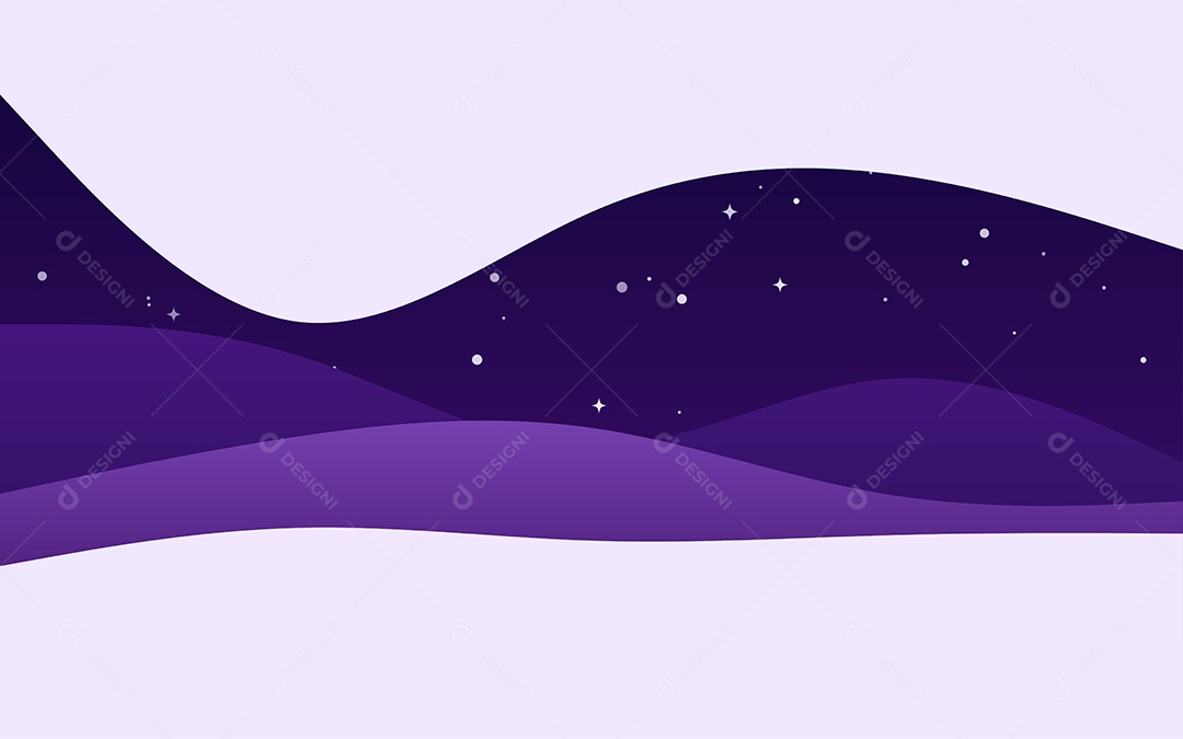 Ondas Criativas Noite Fundo Roxo Ilustração Vetor EPS