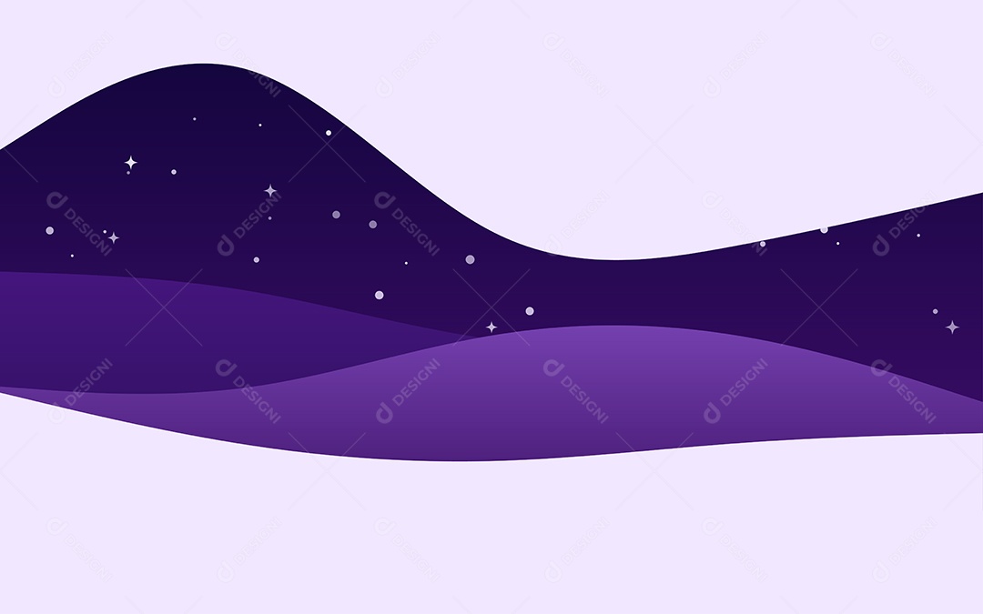 Ondas Criativas Noite Fundo Roxo Ilustração Vetor EPS
