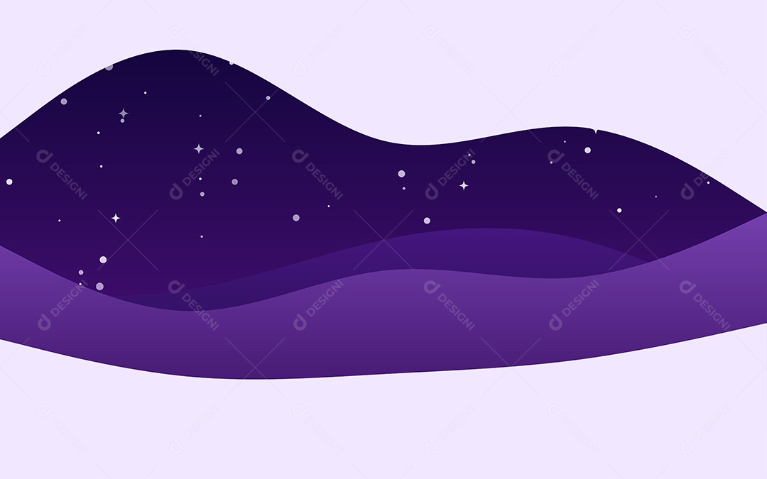 Ondas Criativas Noite Fundo Roxo Ilustração Vetor EPS