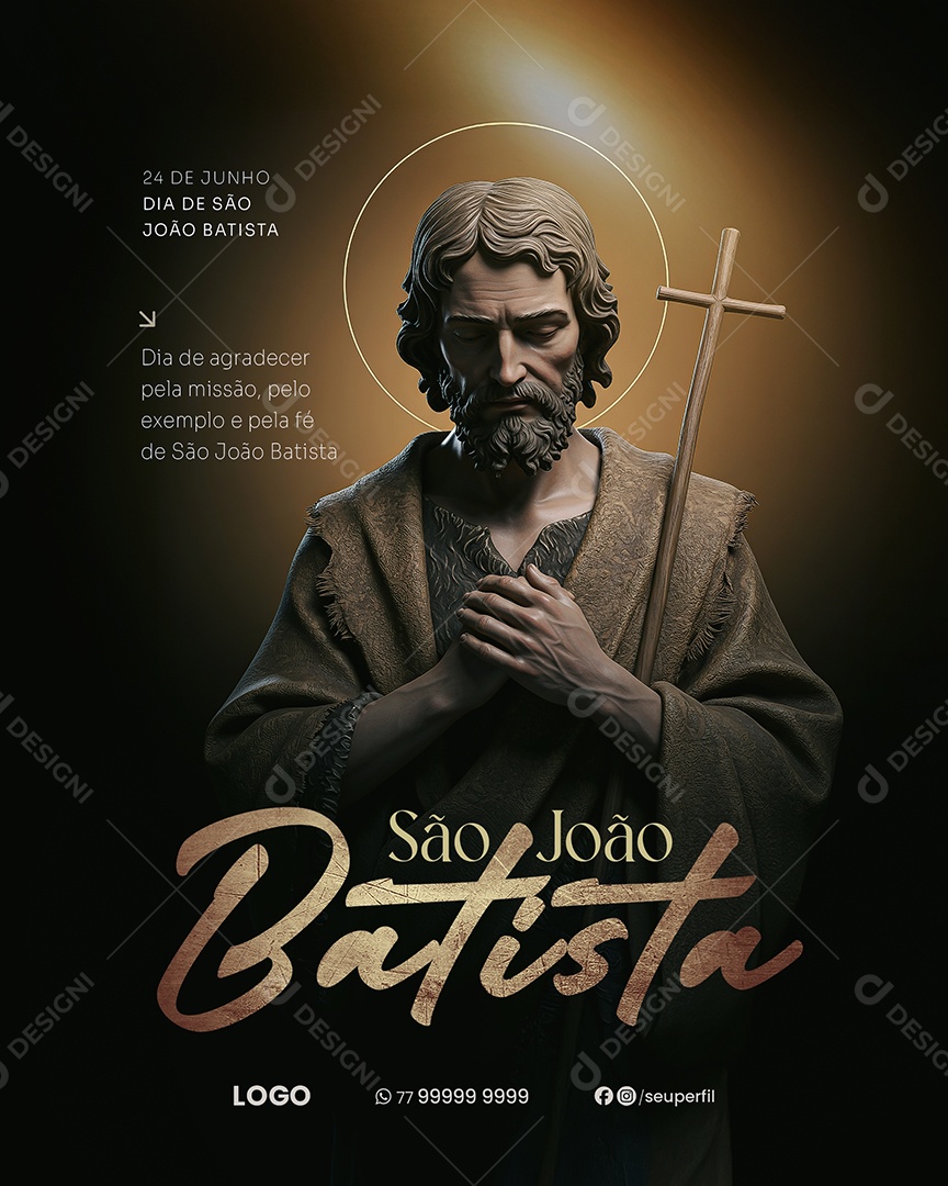 Dia de São João Batista 24 de Junho Social Media PSD Editável