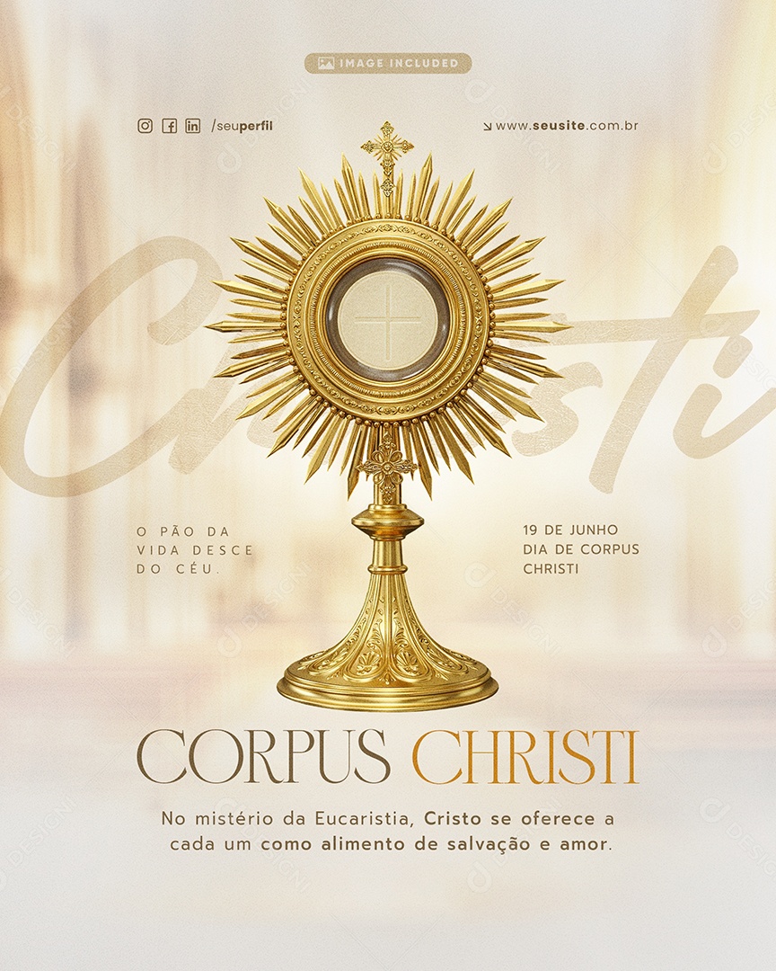 Dia De Corpus Christi 19 De Junho Social Media PSD Editável