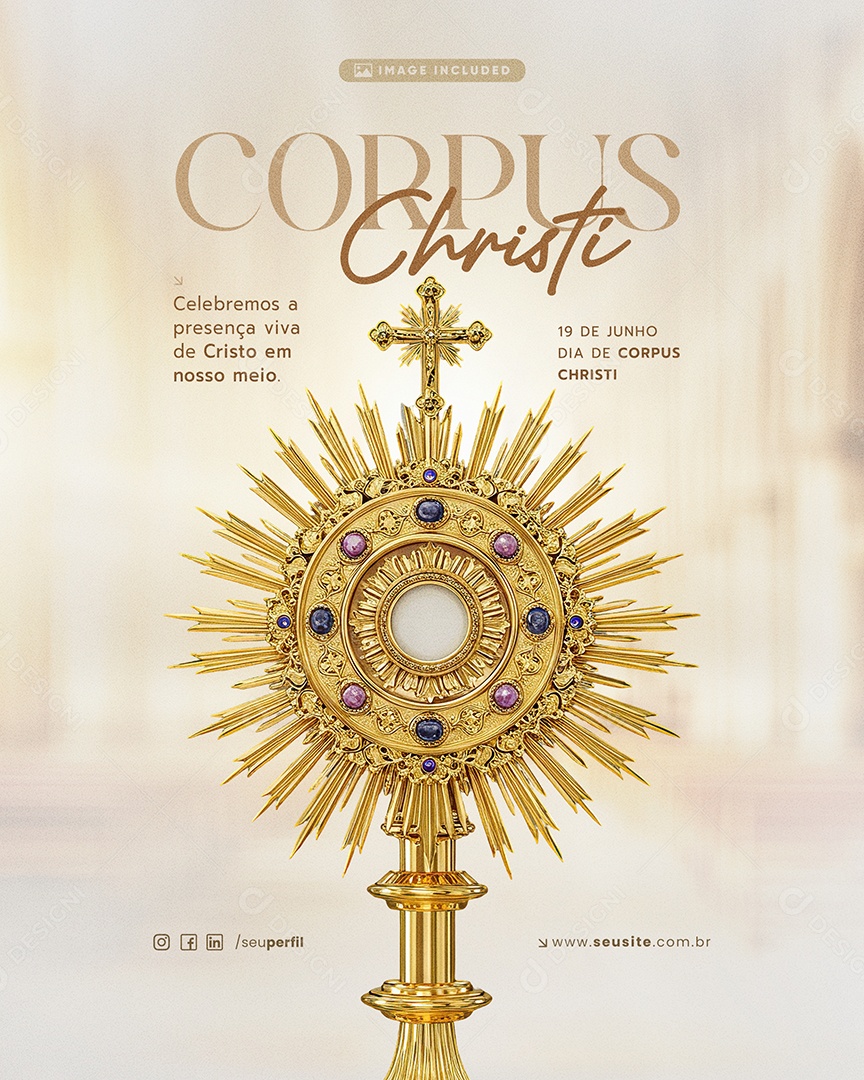 Dia De Corpus Christi 19 De Junho Social Media PSD Editável