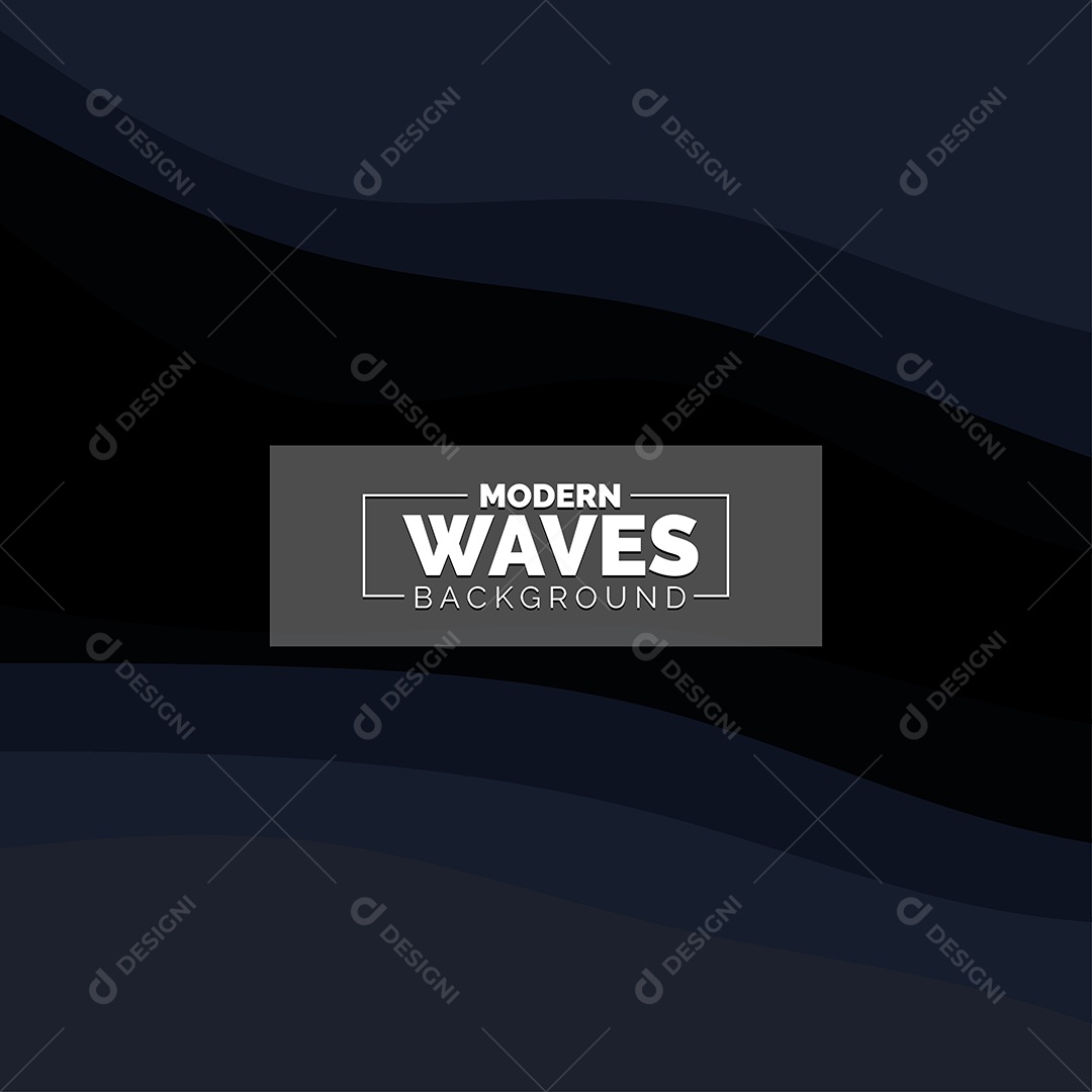 Plano de Fundo Ondas Modernas Azul Escuro Ilustração Vetor EPS