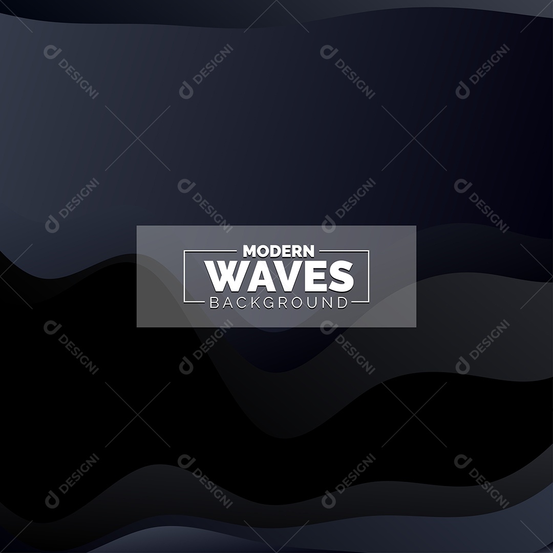 Plano de Fundo Ondas Modernas Azul Escuro Ilustração Vetor EPS
