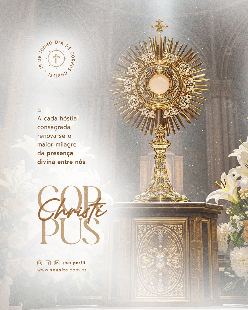 Dia De Corpus Christi 19 De Junho Social Media PSD Editável
