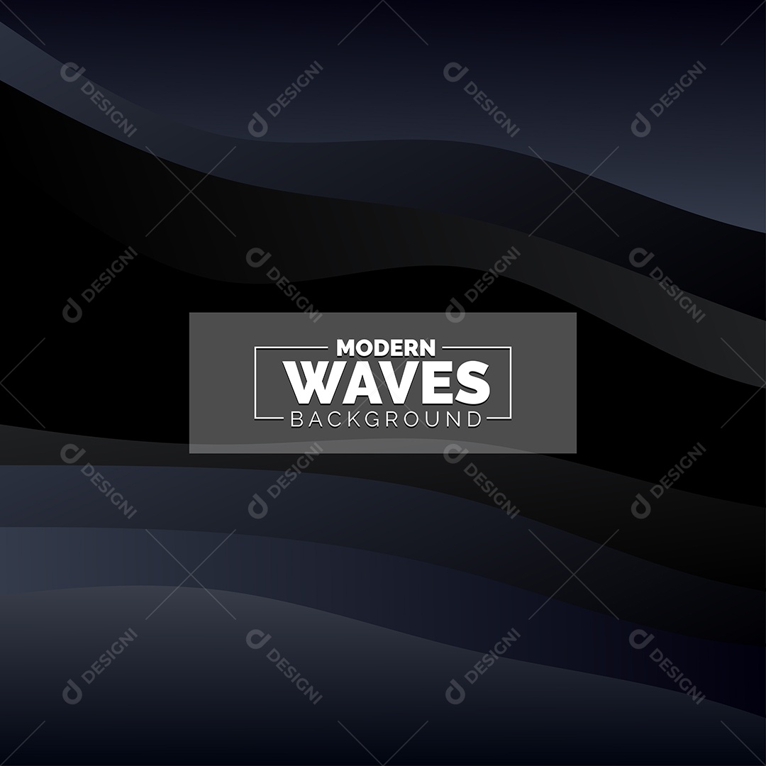 Plano de Fundo Ondas Modernas Azul Escuro Ilustração Vetor EPS
