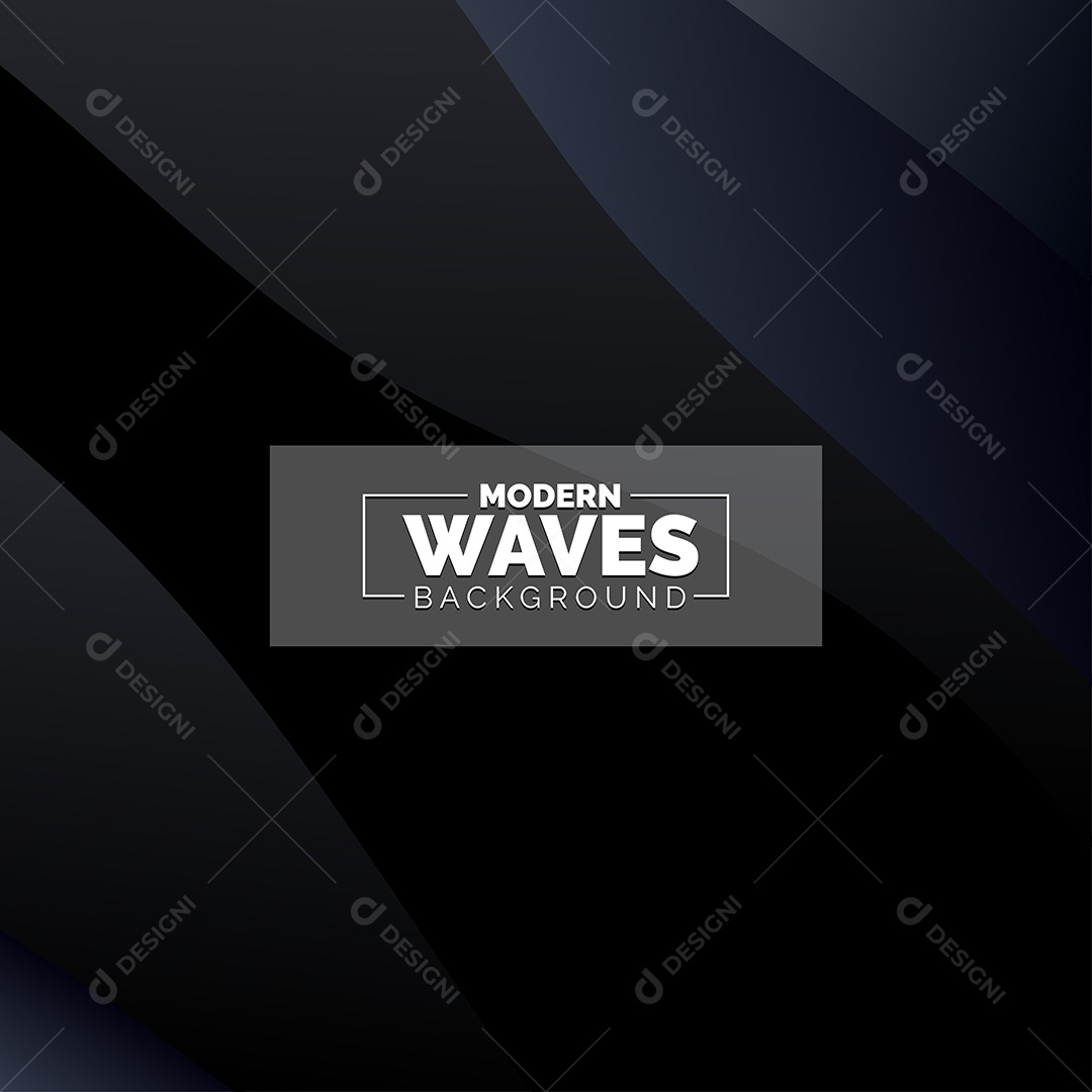 Plano de Fundo Ondas Modernas Azul Escuro Ilustração Vetor EPS