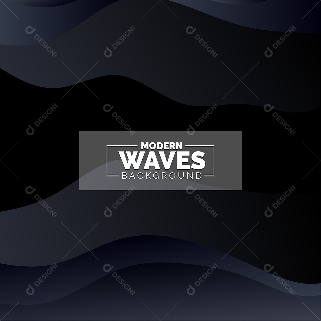 Plano de Fundo Ondas Modernas Azul Escuro Ilustração Vetor EPS